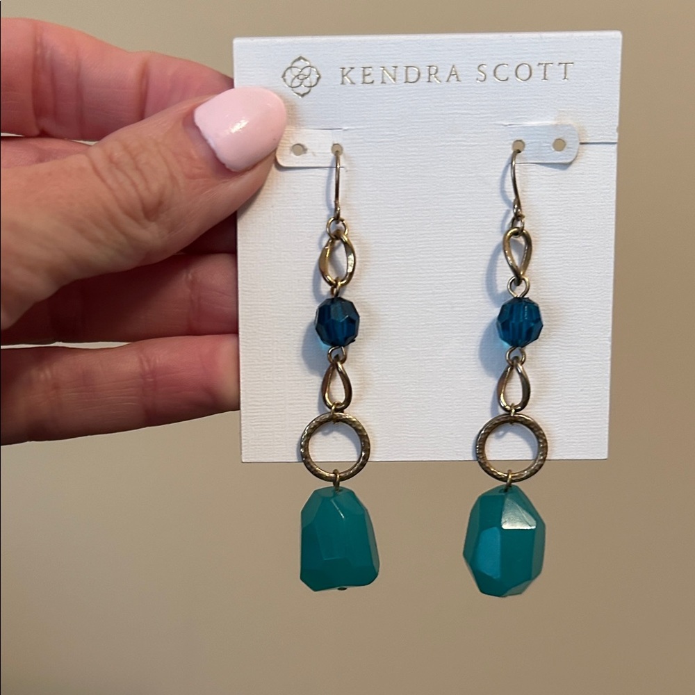 Kendra Scott Turquoise and Blue Dangle Earrings